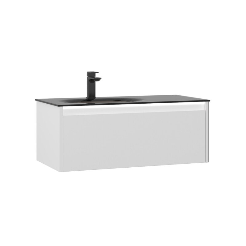 Изображение товара Тумба с раковиной Orka Lisbon 5001426, 90 см, подвесная, LED-подсветка, цвет белый матовый Изображение товара Тумба с раковиной Orka Lisbon 5001426, 90 см, подвесная, LED-подсветка, цвет белый матовый