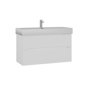 Изображение товара Тумба с раковиной Orka Malta 5001477, 100 см, подвесная, цвет белый матовый