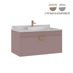 Изображение товара Тумба с раковиной Orka Molino 5004613 102 см подвесная розовая матовая