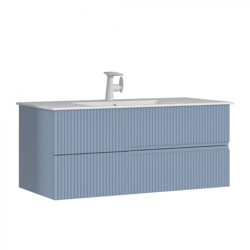 Изображение товара Тумба с раковиной Orka Moonlight 5001507, 120 см, подвесная, цвет голубой матовый