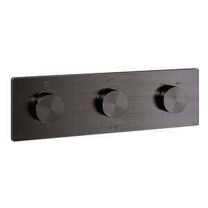 Изображение товара Электронный смеситель для душа Kludi Pushtronic 38300N2-00, термостатический, с внутренней частью, цвет оружейная сталь