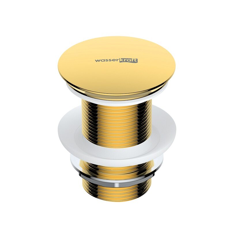 Изображение товара Донный клапан WasserKRAFT A248 Push-up с PVD покрытием золото для раковины