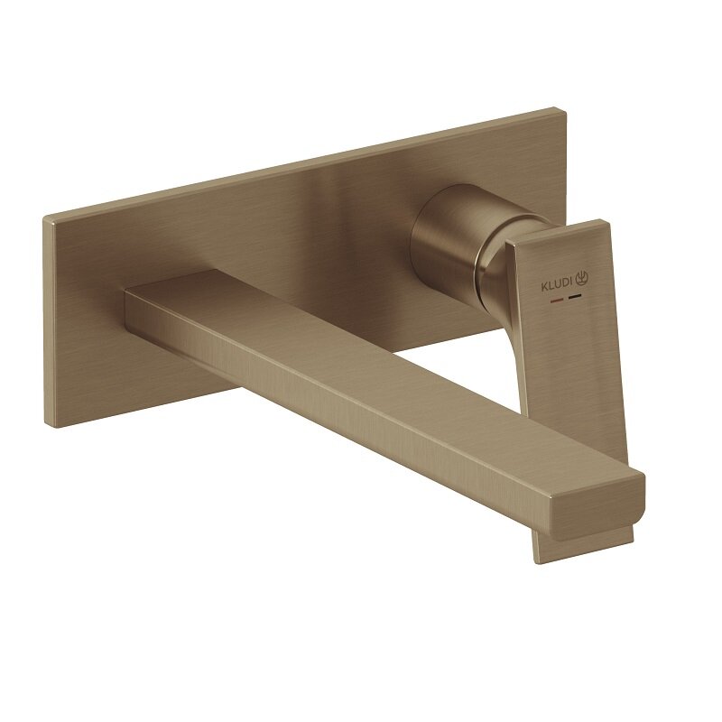 Изображение товара Смеситель для раковины Kludi Decus 54245N175, настенный брашированная бронза