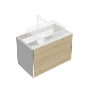 Изображение товара Тумба под раковину Kerama Marazzi Plaza Modern KMPMCb80MVc2, 80 см, подвесная, цвет дуб виченца