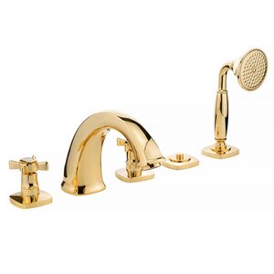 Изображение товара Модный золотой смеситель для ванны Migliore Korona 28503 глянец Италия