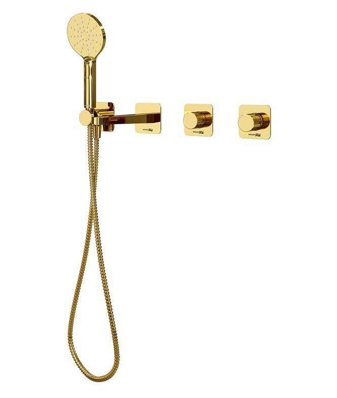 Изображение товара Душевой гарнитур WasserKRAFT A7651.303.305.280.197.348 с PVD покрытием золото