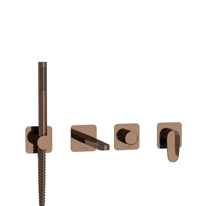 Изображение товара Смеситель WasserKRAFT Asphe для ванны и душа с PVD покрытием розовое золото