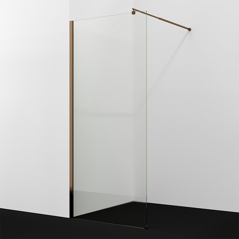 Изображение товара Душевая стенка WasserKraft Rur 30W39RG 90 см свободный вход стекло прозрачное розовое золото