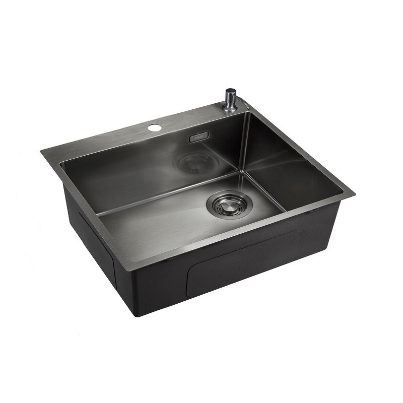 Изображение товара Кухонная мойка Emar EMB-560(TOP) PVD Dark - премиум класс, 56 см