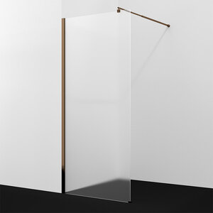 Изображение товара Душевая стенка WasserKraft Rur 30W40RG-MG, 120 см, свободный вход, стекло матовое, профиль розовое золото