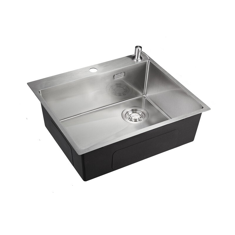 Изображение товара Мойка кухонная Emar EMB-560(TOP) PVD Nano Satin 56 см с дозатором Изображение товара Мойка кухонная Emar EMB-560(TOP) PVD Nano Satin 56 см с дозатором