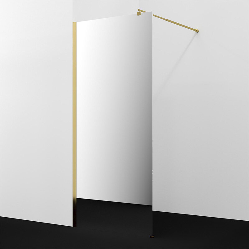 Изображение товара Душевая стенка WasserKraft Rur 30W44PG-MR 100x200 см зеркальное стекло золото