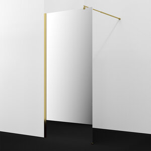 Изображение товара Душевая стенка WasserKraft Rur 30W40PG-MR, 120 см, свободный вход, стекло зеркальное, профиль глянцевое золото