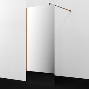 Изображение товара Душевая стенка WasserKraft Rur 30W39RG-MR, 90 см, свободный вход, стекло зеркальное, профиль розовое золото