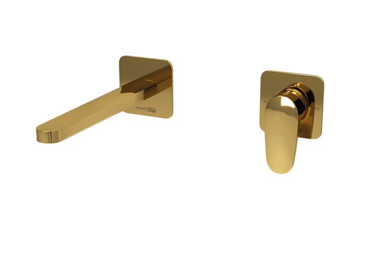 Изображение товара Стильный смеситель WasserKRAFT Neckar A2151.279 для раковины с золотым PVD покрытием