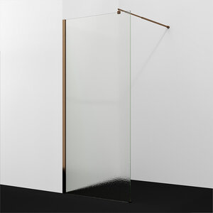 Изображение товара Душевая стенка WasserKraft Rur 30W46RG-TXG 110 см без дверей стекло текстурное профиль розовое золо