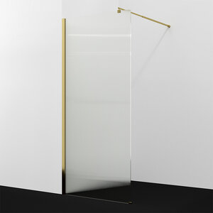 Изображение товара Душевая стенка WasserKraft Rur 30W39PG-FL, 90 см, свободный вход, стекло рифленое, профиль глянцевое золото