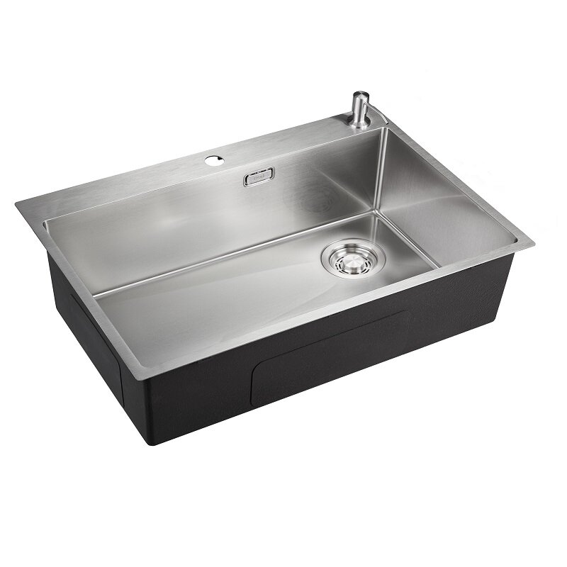 Изображение товара Мойка кухонная Emar EMB-660(TOP) PVD Nano Satin, 66 см, с дозатором, нержавеющая сталь, цвет satin Изображение товара Мойка кухонная Emar EMB-660(TOP) PVD Nano Satin, 66 см, с дозатором, нержавеющая сталь, цвет satin