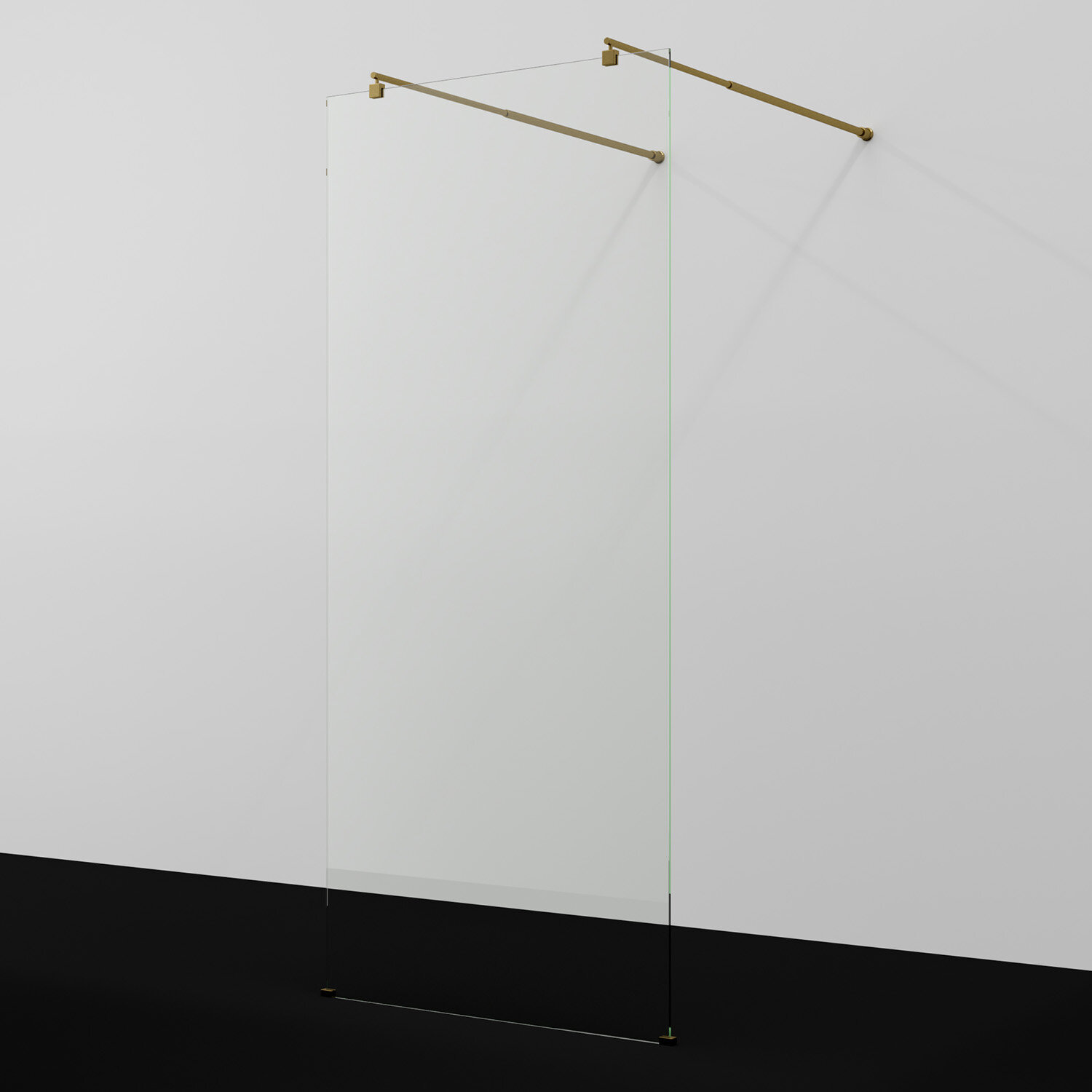 Изображение товара Душевая стенка WasserKraft Vechte 90x200 см с прозрачным стеклом и золотым профилем