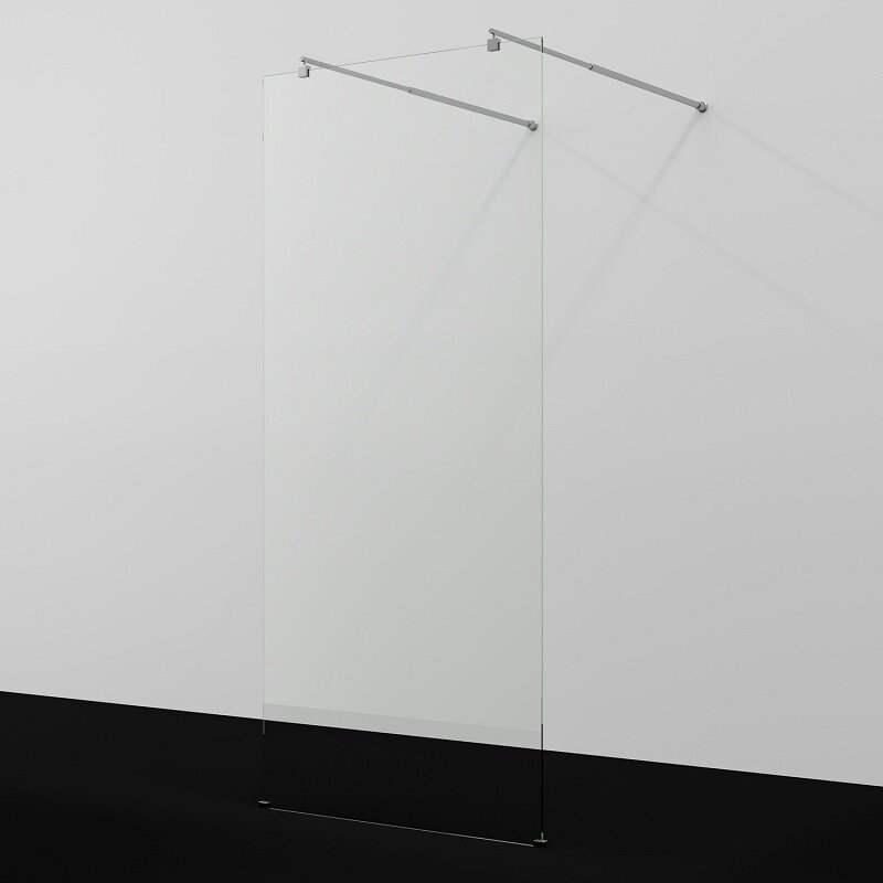 Изображение товара Душевая стенка WasserKraft Vechte 60W44 100x200 см без дверей, стекло 8 мм, хром