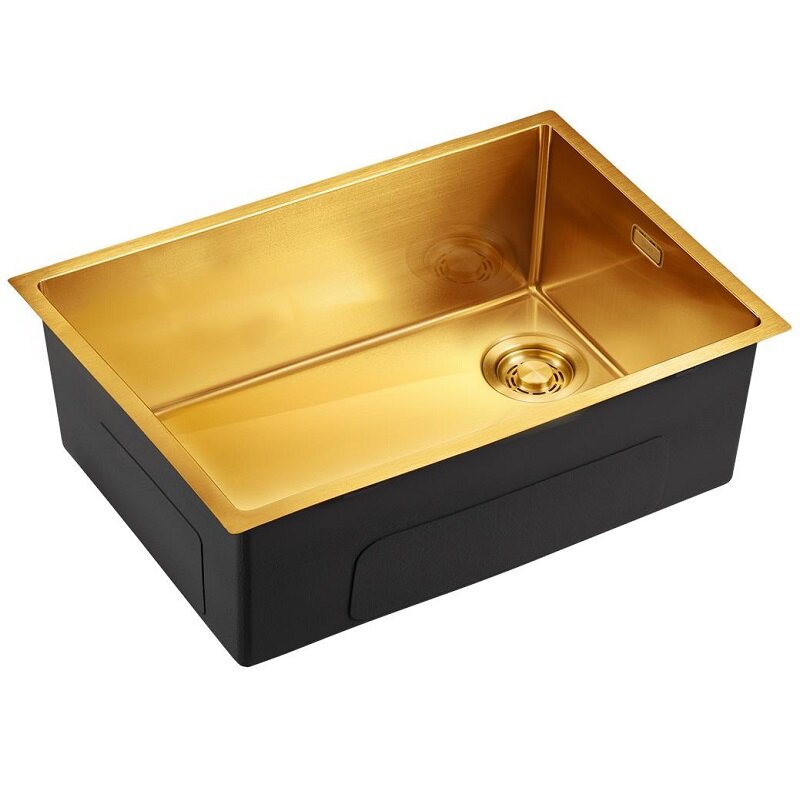 Изображение товара Кухонная мойка Emar EMB-660(UN) PVD Golden 66 см из нержавеющей стали