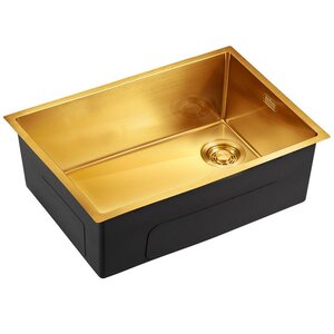 Изображение товара Мойка кухонная Emar EMB-660(UN) PVD Golden, 66 см, нержавеющая сталь, цвет golden