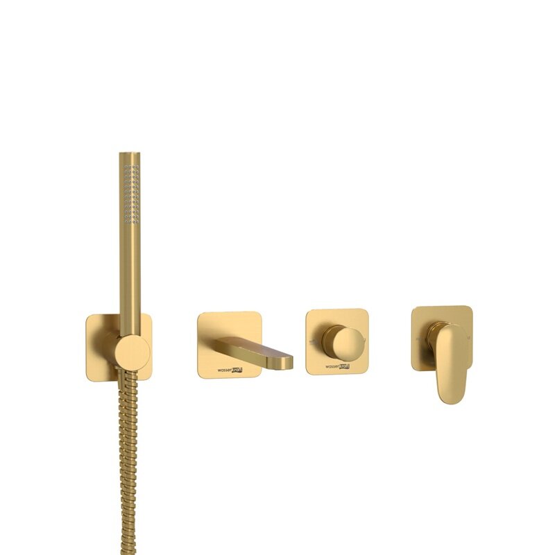 Изображение товара Смеситель WasserKRAFT Havel A3651.282.284.285.194.286 для ванны и душа с душевым гарнитуром, золото
