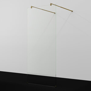 Изображение товара Душевая стенка WasserKraft Vechte 60W40BG, 120 см, свободный вход, стекло прозрачное, профиль золото матовое