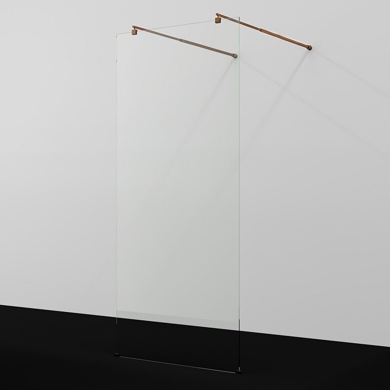 Изображение товара Душевая стенка WasserKraft Vechte 120 см без дверей с прозрачным закаленным стеклом и профилем золо