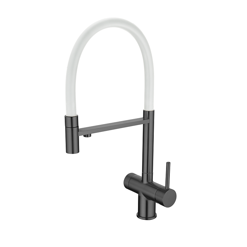 Изображение товара Кухонный смеситель Emar ЕС 7024WHT PVD Dark с гибким изливом и подключением фильтра Изображение товара Кухонный смеситель Emar ЕС 7024WHT PVD Dark с гибким изливом и подключением фильтра