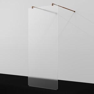 Изображение товара Душевая стенка WasserKraft Vechte 100x200 см с матовым стеклом и золотыми фиксаторами