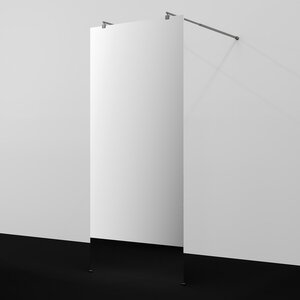 Изображение товара Душевая стенка WasserKraft Vechte 60W44GR-MR 100 см со свободным входом, кронштейн обрезной 120 см, стекло зеркальное, профиль графит