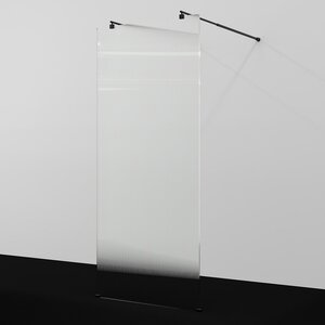 Изображение товара Душевая стенка WasserKraft Vechte 60W39MB-FL, 90 см, свободный вход, стекло рифлёное, профиль чёрный матовый