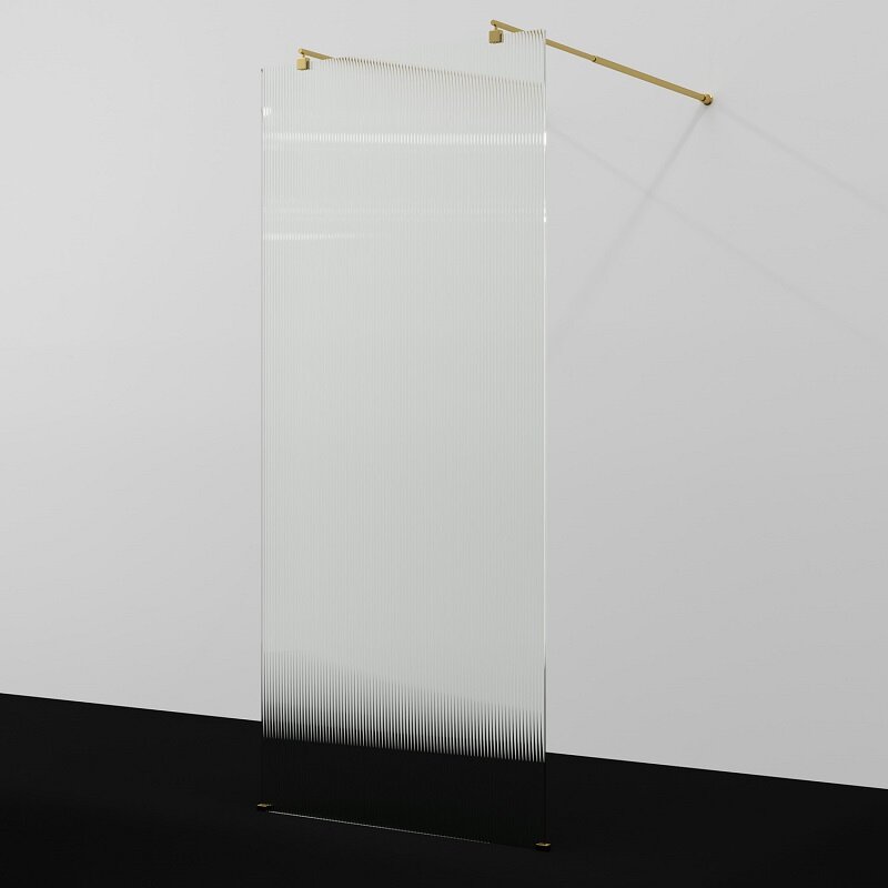 Изображение товара Душевая стенка WasserKraft Vechte 90 см рифленое стекло золото