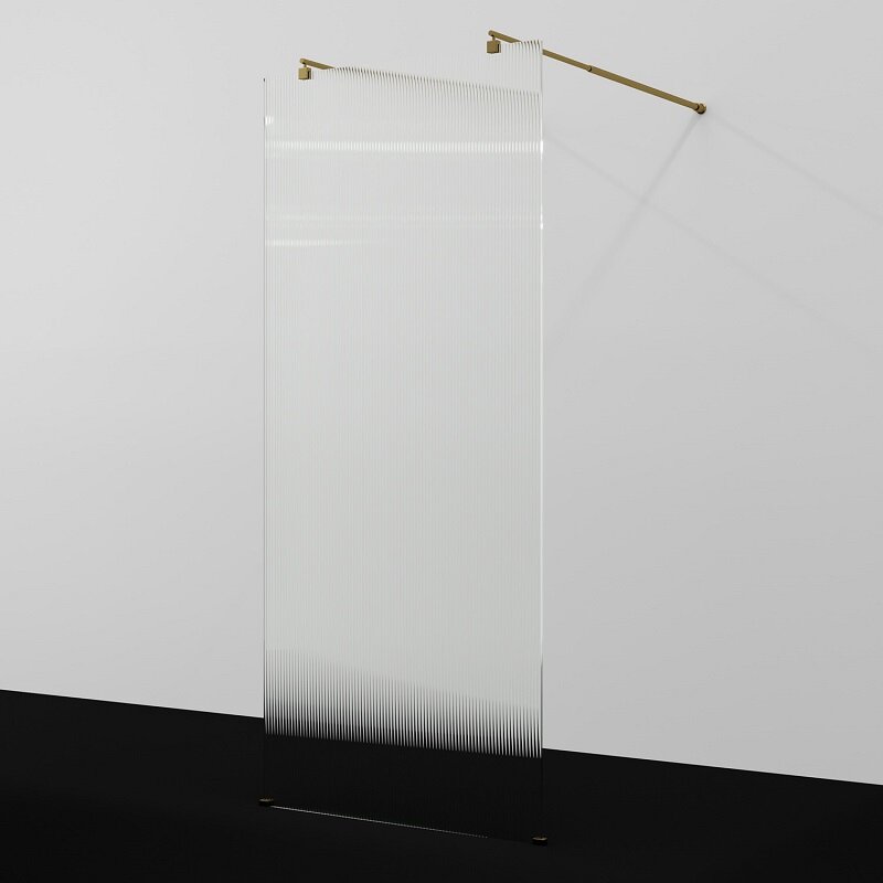 Изображение товара Душевая стенка WasserKraft Vechte 60W46BG-FL 110 см закалённое рифлёное стекло в золоте