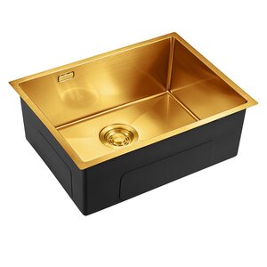 Изображение товара Мойка кухонная Emar EMB-132 PVD Nano Golden, 59 см, нержавеющая сталь, цвет золото