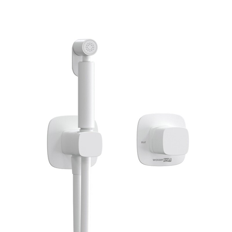 Изображение товара Гигиенический душ WasserKRAFT Saale A9551.328.243.232, со смесителем, белый матовый Изображение товара Гигиенический душ WasserKRAFT Saale A9551.328.243.232, со смесителем, белый матовый