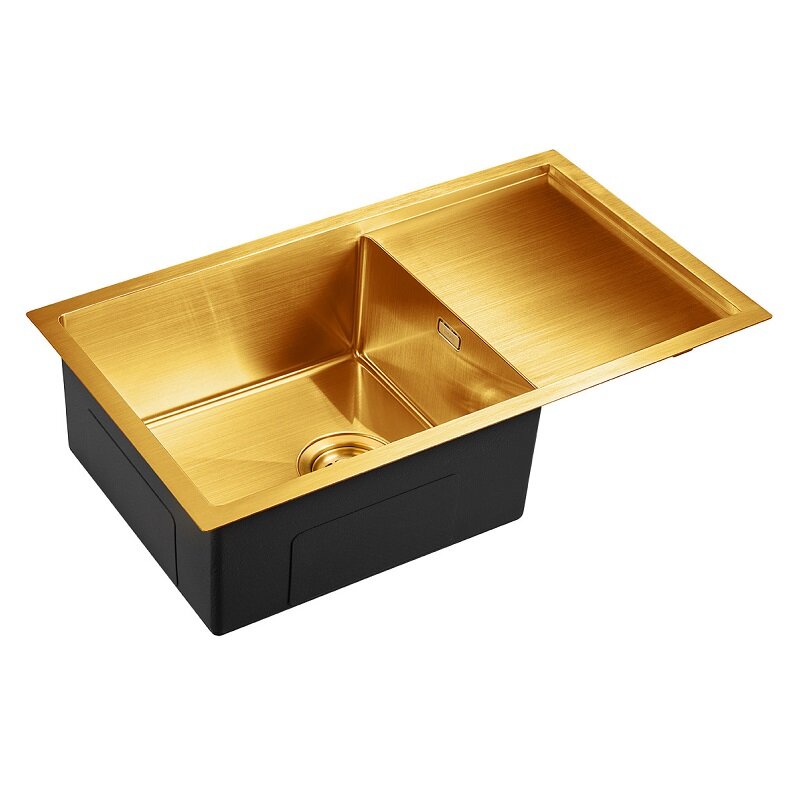 Изображение товара Мойка кухонная Emar EMB-124 PVD Nano Golden, 70 см, нержавеющая сталь, цвет золото Изображение товара Мойка кухонная Emar EMB-124 PVD Nano Golden, 70 см, нержавеющая сталь, цвет золото