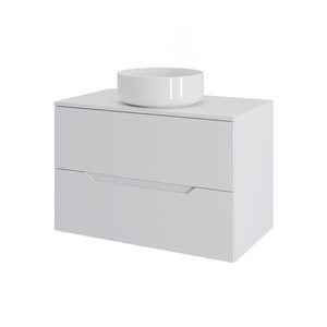 Изображение товара Тумба с раковиной Orange Line Li-70TuwMDF+B09-360W 70 см подвесная белая матовая