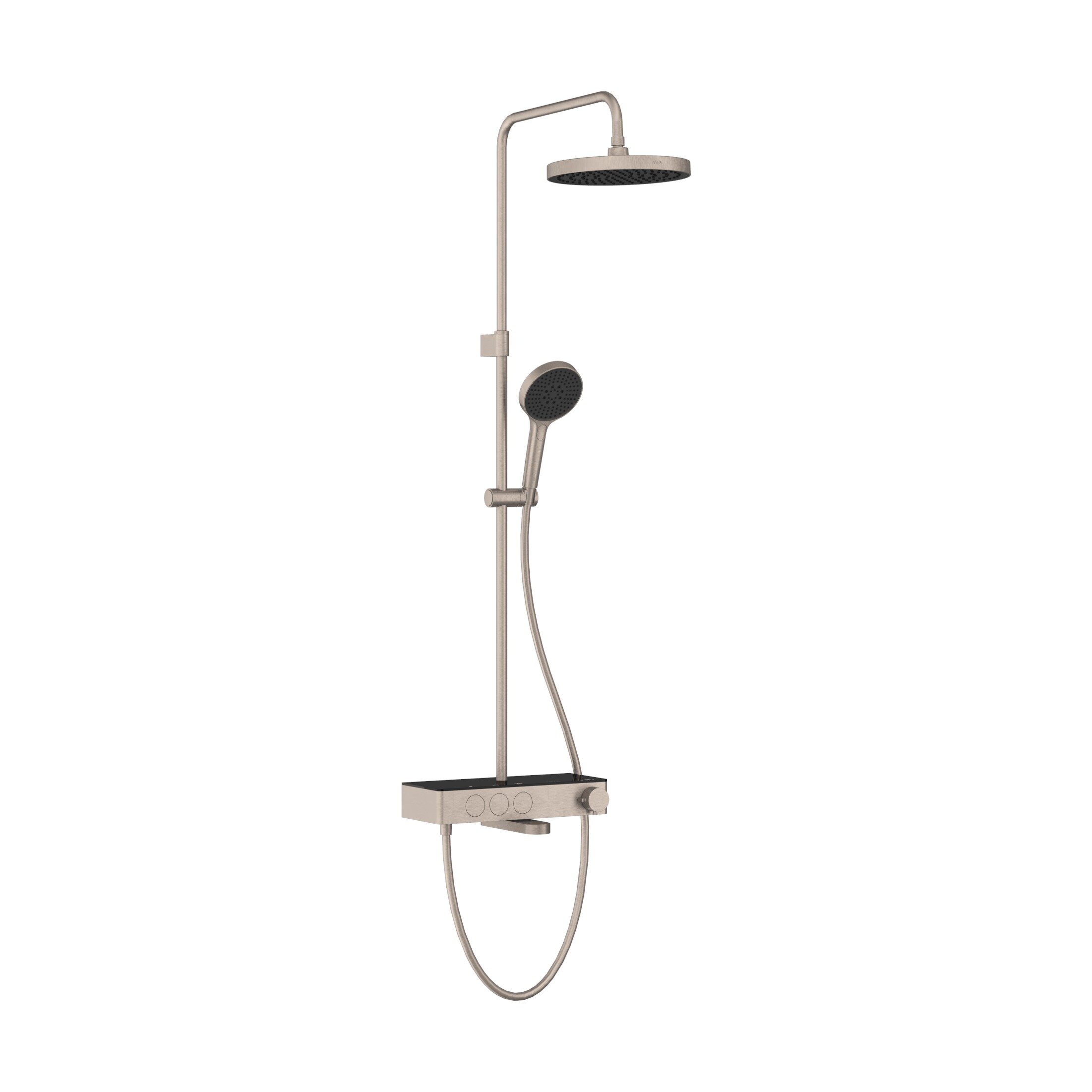 Изображение товара Душевая система VitrA Core Round A4730934EXP, термостатическая, PVD-покрытие, брашированный никель