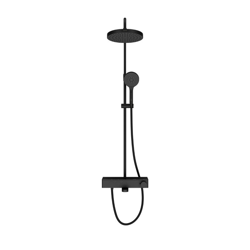 Изображение товара Душевая система Vitra Core Round A4730936EXP термостатическая черный матовый