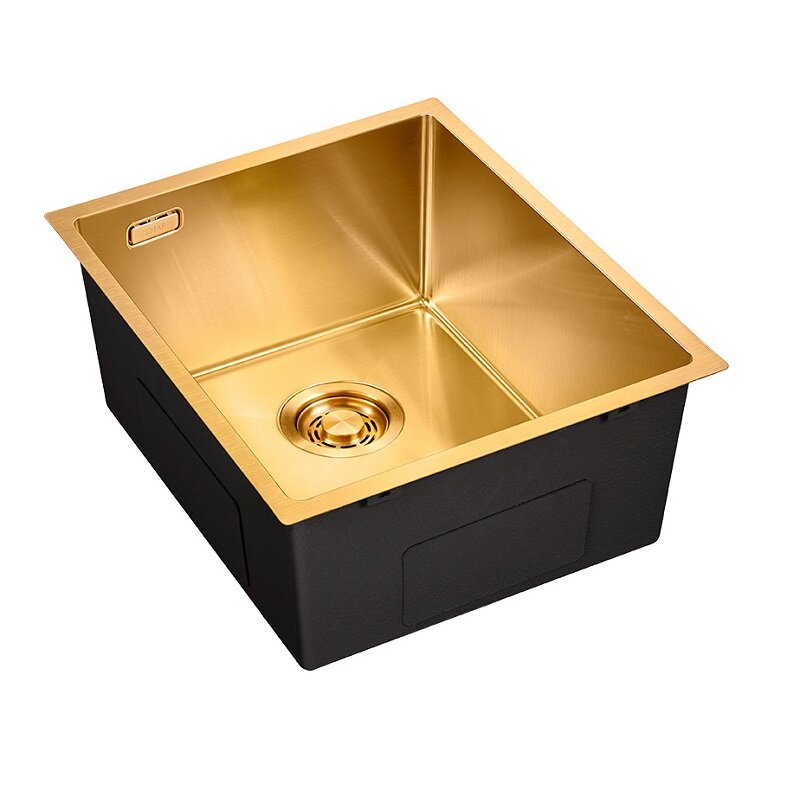 Изображение товара Кухонная мойка Emar EMB-130 PVD Nano Golden 38 см из нержавеющей стали