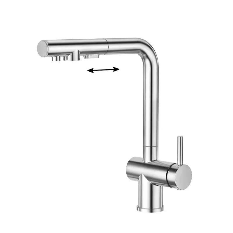 Изображение товара Смеситель для кухонной мойки Emar Steel ЕСВ 7020 с выдвижным изливом Изображение товара Смеситель для кухонной мойки Emar Steel ЕСВ 7020 с выдвижным изливом