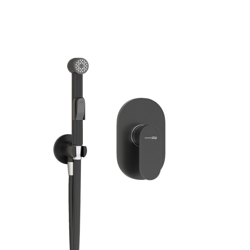 Изображение товара Гигиенический душ WasserKRAFT Elbe A7451.083.236.081 черный матовый со смесителем