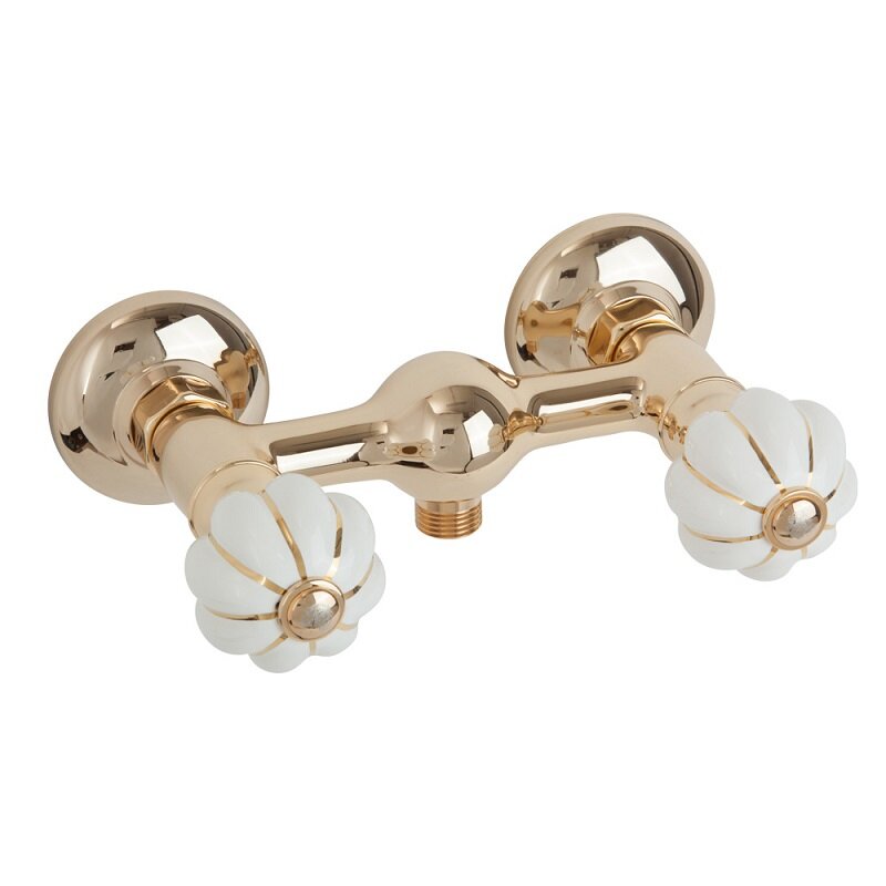 Изображение товара Миллигоре Olivia 19030 смеситель для душа с покрытием золото и белый, Италия