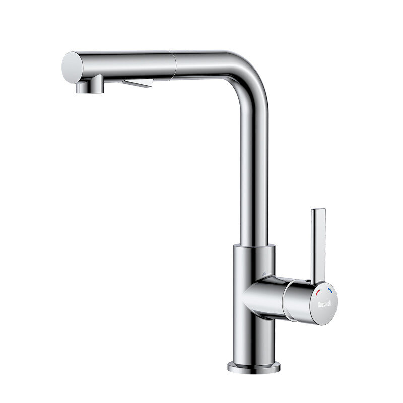 Изображение товара Смеситель для кухонной мойки Rossinka Z35-38 с вытяжным изливом хром