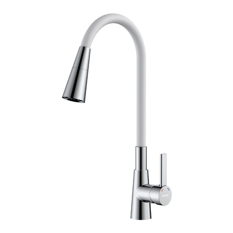 Изображение товара Смеситель для кухонной мойки Rossinka Z35-39-White с гибким изливом