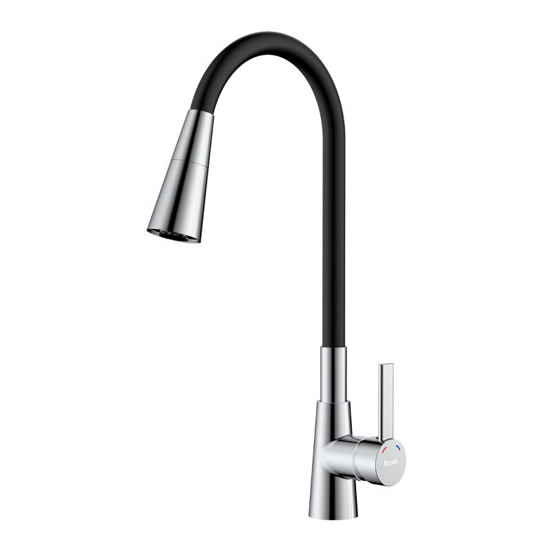 Изображение товара Смеситель для кухонной мойки Rossinka Z35-39-Black с гибким изливом