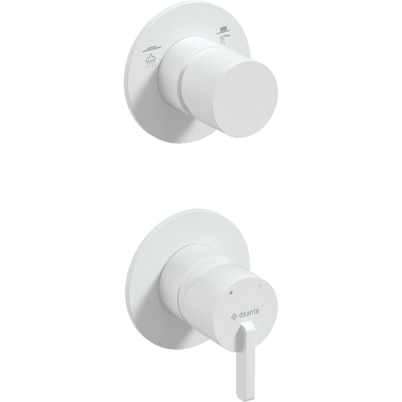 Изображение товара Смеситель для душа Deante Silia BQS_A44P белый матовый однорычажный с механическим переключателем