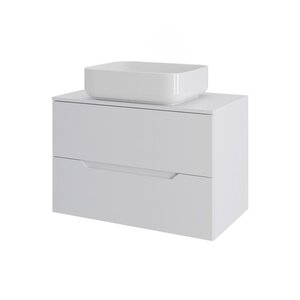 Изображение товара Тумба с раковиной Orange Line Li-70TuwMDF+B05-500W, белая матовая, подвесная, 70 см